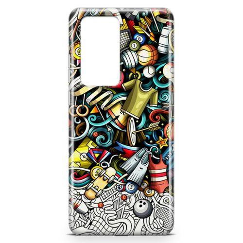 Huawei P40 Pro Kılıf Fitness Doodle Arka Kapak Koruma Desenli Full Koruyucu