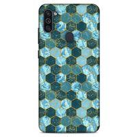 Mermer Desenli (21) Tema Koruyucu Kapak Akuamarin Samsung Galaxy M11 Kılıf