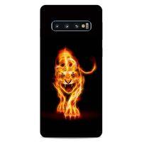 Lopard Samsung Galaxy S10 Uyumlu Kılıf FireX (27) Tasarımlı Kılıf Ateşten Kaplan