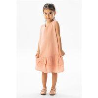 Kolsuz Aybike Yazlık Müslin Çocuk Elbise Pudra Pdr
