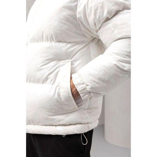 Harjo Etnik Desen Yüksek Yaka Şişme Erkek Mont - Ekru