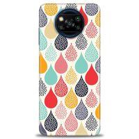 Xiaomi Poco X3 NFC Kılıf HD Baskılı Kılıf - Renk Damlaları + Tam Ekran Koruyucu