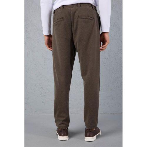 Milos Relax Fit Örme Kaşe Kumaş Fermuarlı Beli Lastikli Jogger Erkek Pantolon - Vizon