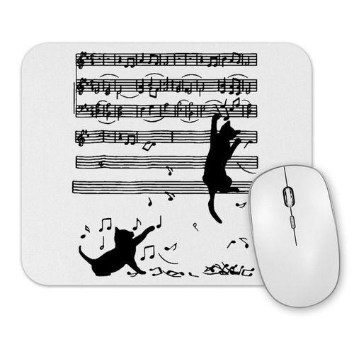 Yaramaz Komik Müzik Notalı Kedi Cat Mouse Pad