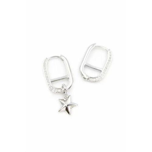 Halka Yıldız Küpe - Gümüş