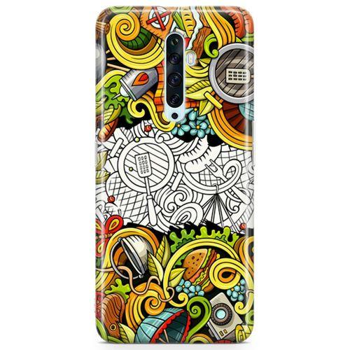 Oppo Reno2 Z 2019 Kılıf Piknik Doodle Arka Kapak Koruma Desenli Full Koruyucu