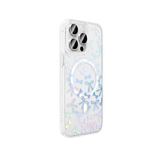Apple iPhone 15 Pro Kılıf M-Safe Şarj Özellikli Şeffaf Zore Folk Sert Kapak