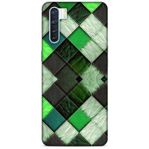 Oppo A91 Kılıf Patchwork (17) Tasarım Kılıf Fıstık Yeşili