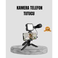 Telefon Video Çekim Kiti Led Aydınlatma Mikrofon Tripodlu Tam Set