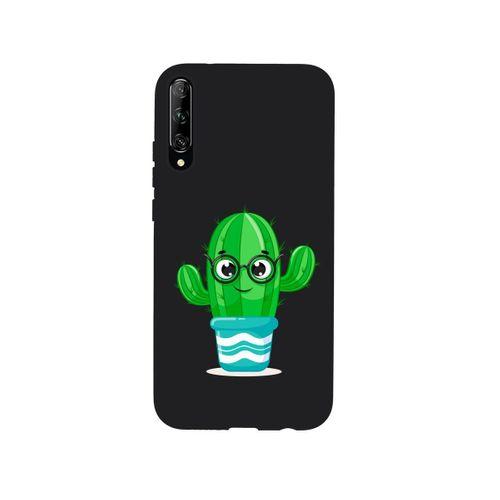Huawei Psmart Pro Gözlüklü Kaktüs Premium Silikonlu Siyah Telefon Kılıfı