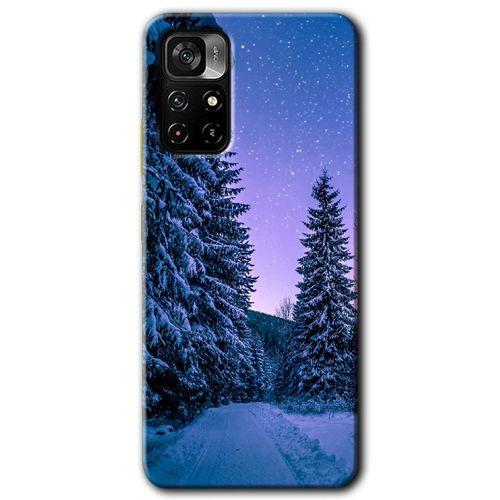 Potkal Hediye Fabrikası Xiaomi Redmi Note 11T Kılıf HD Desen Baskılı Arka Kapak - Kış Manzarası