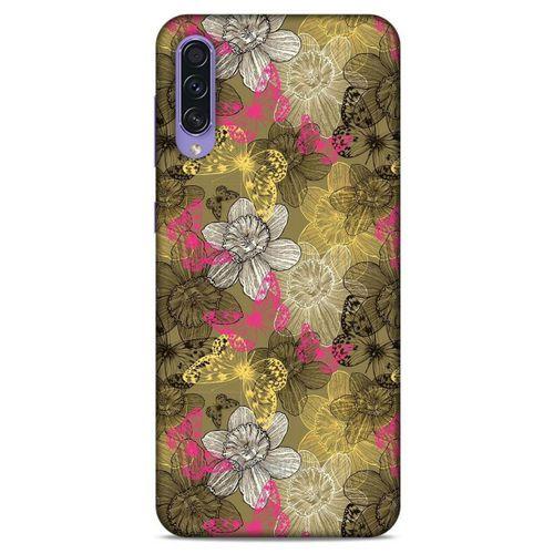 Samsung Galaxy A50s Kılıf Kelebek Etkisi (37) Silicone Cover Beyaz Açık Yeşil