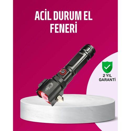 Acil Durum El Feneri Çekiç Ve Pusula Özellikli Güçlü Işık