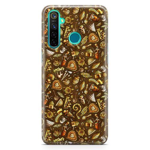 Realme 5 Pro Kılıf Maskeli Balo Doodle Arka Kapak Koruma Desenli Full Koruyucu