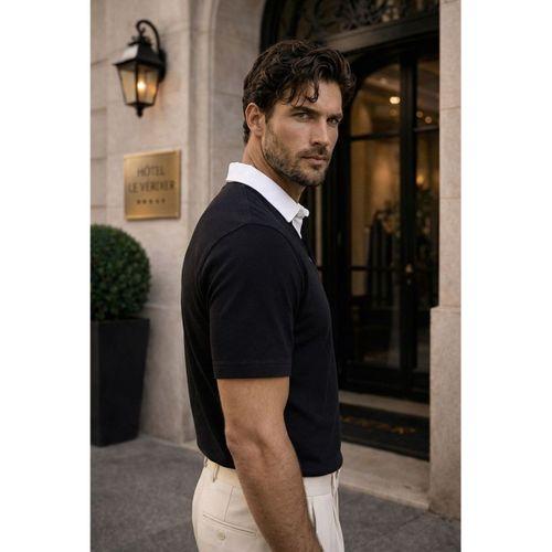 Arthur Regular Fit Nova Pike Kumaş Polo Yaka T-Shirt - Siyah