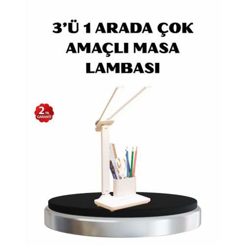 Kalemlik Ve Telefon Standlı Masa Lambası – Kısılabilir Led Işık, Göz Dostu Tasarım