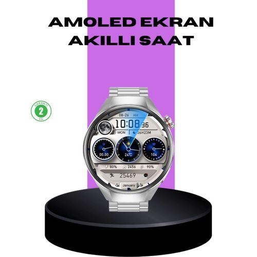 Akıllı Saat Metal Kordonlu Tam Ekran Amoled – Arama Ve Sağlık Takip Özellikli