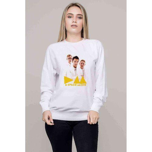 Depeche Mode Baskılı Beyaz Kadın Sweatshirt