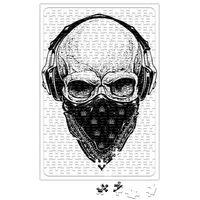 Skull Branca Feminina e Masculina Puzzle 240 Parça Yapboz