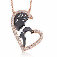 Gümüş Kalpli Anne Çocuk Kolyesi