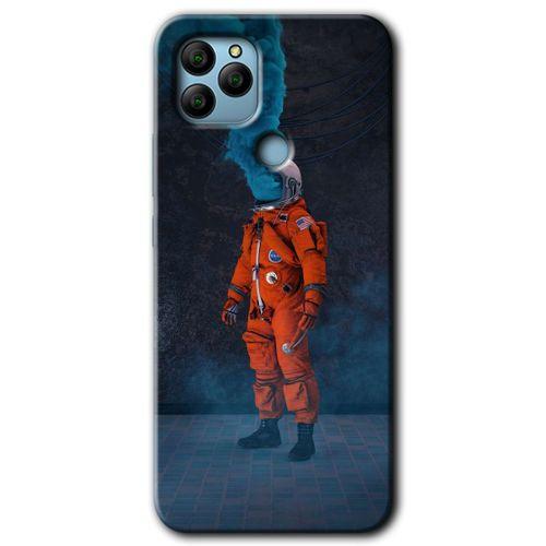 General Mobile GM 21 HD Baskılı Kılıf + 9D Tam Ekran Koruyucu - Smoke Astronot