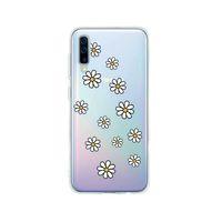 Samsung A50 Papatya Şelalesi Desenli Premium Şeffaf Silikon Kılıf