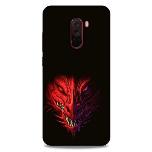 Xiaomi Pocophone F1 Kılıf Dragons (16) Kalın Kılıf Kırmızı King Ejderha