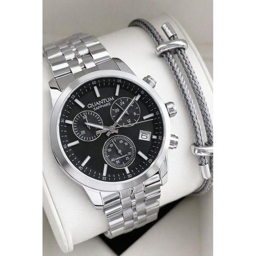 Quantum Sapphire Cam İtalyan Bileklikli 10 Atm Suya Dayanıklı 2 Yıl Garantili Erkek Kol Saati 1008SS
