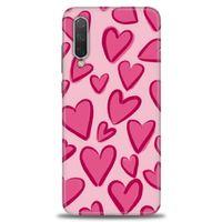 Xiaomi Mi 9 Lite Kılıf HD Baskılı Kılıf - Pembe Kalp + Tam Ekran Koruyucu