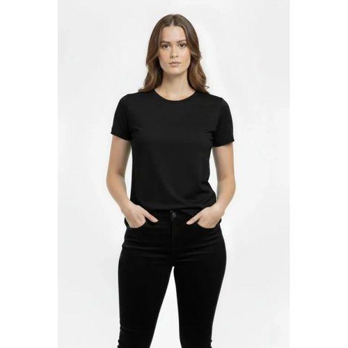 T-Shirt Bisiklet Yaka Slim Fit Likralı Tişört Günlük Basic Body - Siyah