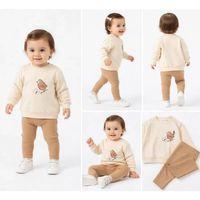 6/24 Ay Kuş Baskılı Taytlı Penye Bebek Takımı