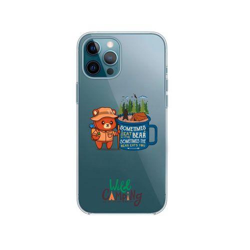 iPhone 12 Pro Max Wild Camping Tasarımlı Premium Şeffaf Silikon Kılıf