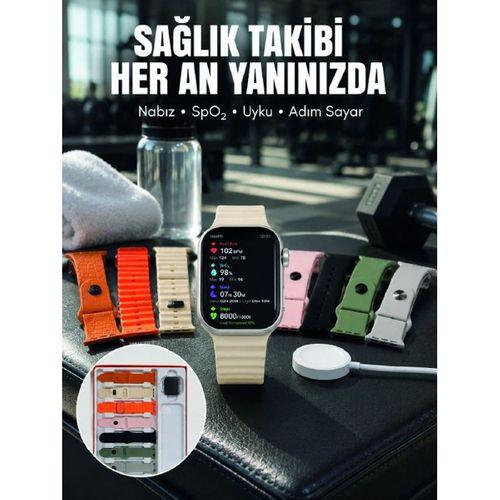7'li Kordon Setli Akıllı Saat Bluetooth Görüşme Bildirim Destekli Çok Fonksiyonlu Smart Watch