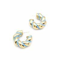 Mineli Halka Küpe - Mavi