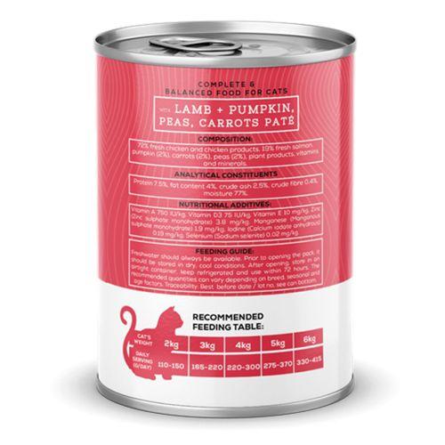Chefs Choice Yetişkin Kediler İçin, Tahılsız, Hipoalerjenik, Kuzu Etli, Balkabaklı, Bezelyeli Ve Havuçlu Ezme 12x400 gr