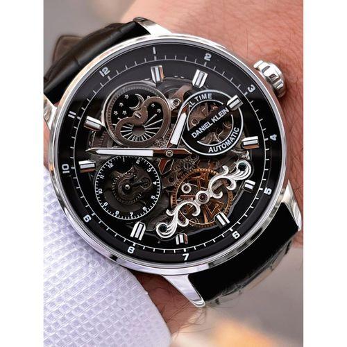 Daniel Klein Deri Kordon Otomatik Mekanizma Metap Ve Güneş Kadranlı Erkek Kol Saati+Bileklik 14013.1