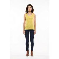 Kolsuz Devin Papatya Desenli Yazlık Poplin Bluz Sarı Sarı