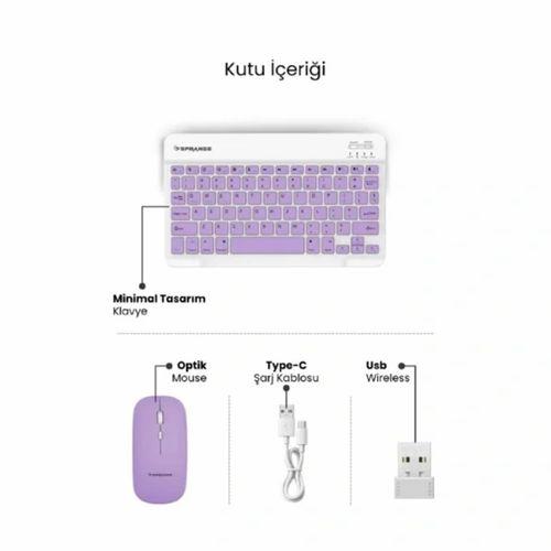 Mor Kablosuz Klavye Ve Mouse Seti
