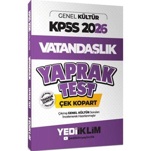 2026 KPSS Genel Kültür Vatandaşlık Çek Kopart Yaprak Test Yediiklim Yayınları