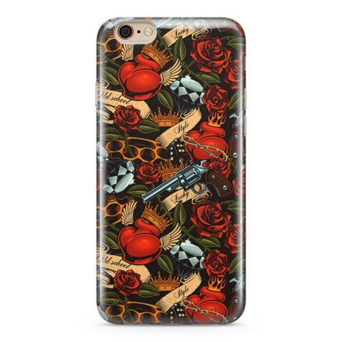 Apple iPhone 6 6s Kılıf Geçici Dövme Arka Kapak Koruma Desenli Full Koruyucu