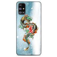 Samsung Galaxy M31s Kılıf Dragons (29) Arka Koruma Kılıfı Tatoo Mavi Ejderha