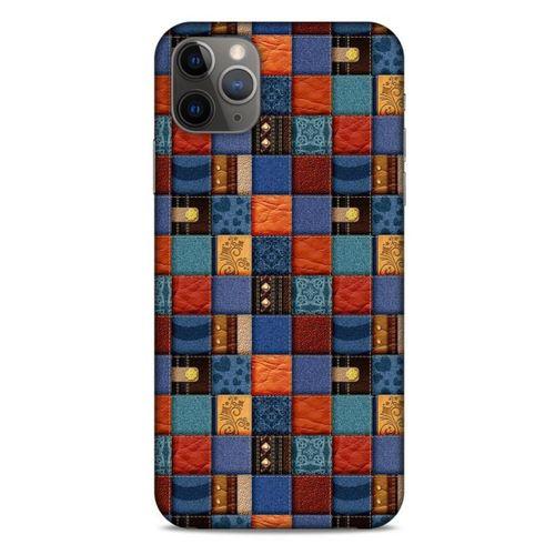 Apple Iphone 11 Pro Max Kılıf Patchwork (16) Kalın Kılıf Turuncu Mavi