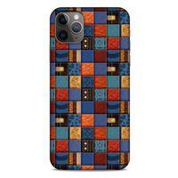 Apple Iphone 11 Pro Max Kılıf Patchwork (16) Kalın Kılıf Turuncu Mavi