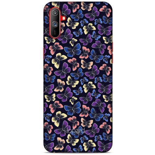 Oppo Realme C3 Kılıf Kelebek Etkisi (20) Koruyucu Kılıf Fuşya Mavi