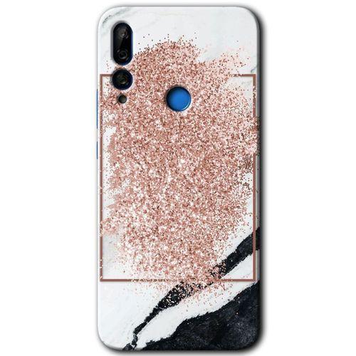 Huawei Y9 Prime 2019 Kılıf HD Desen Baskılı Arka Kapak - Simli Mermer