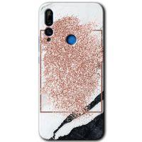 Huawei Y9 Prime 2019 Kılıf HD Desen Baskılı Arka Kapak - Simli Mermer