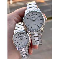 Q&Q Çelik Kordon 2 Yıl Garantili 3 Atm Suya Dayanıklı Sevgili Ve Ciftlere Özel Kol Saati QQ.CF001.2