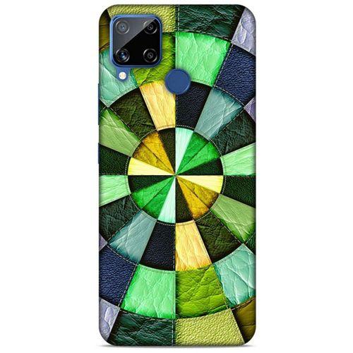 Oppo Realme C15 Kılıf Patchwork (36) Glitter Kılıf Yeşil Tonları