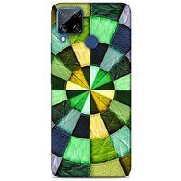 Oppo Realme C15 Kılıf Patchwork (36) Glitter Kılıf Yeşil Tonları