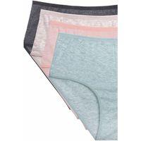 4'lü Yeni Seri Renkli Yüksek Bel Fitilli Ribana Bato Külot Gri Pudra Şeftali Yeşil